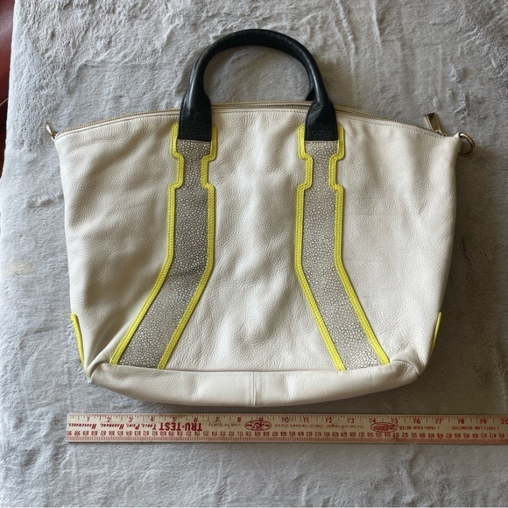 Vince Camuto Stylish Cream and Yellow Women's Tote Bag leather